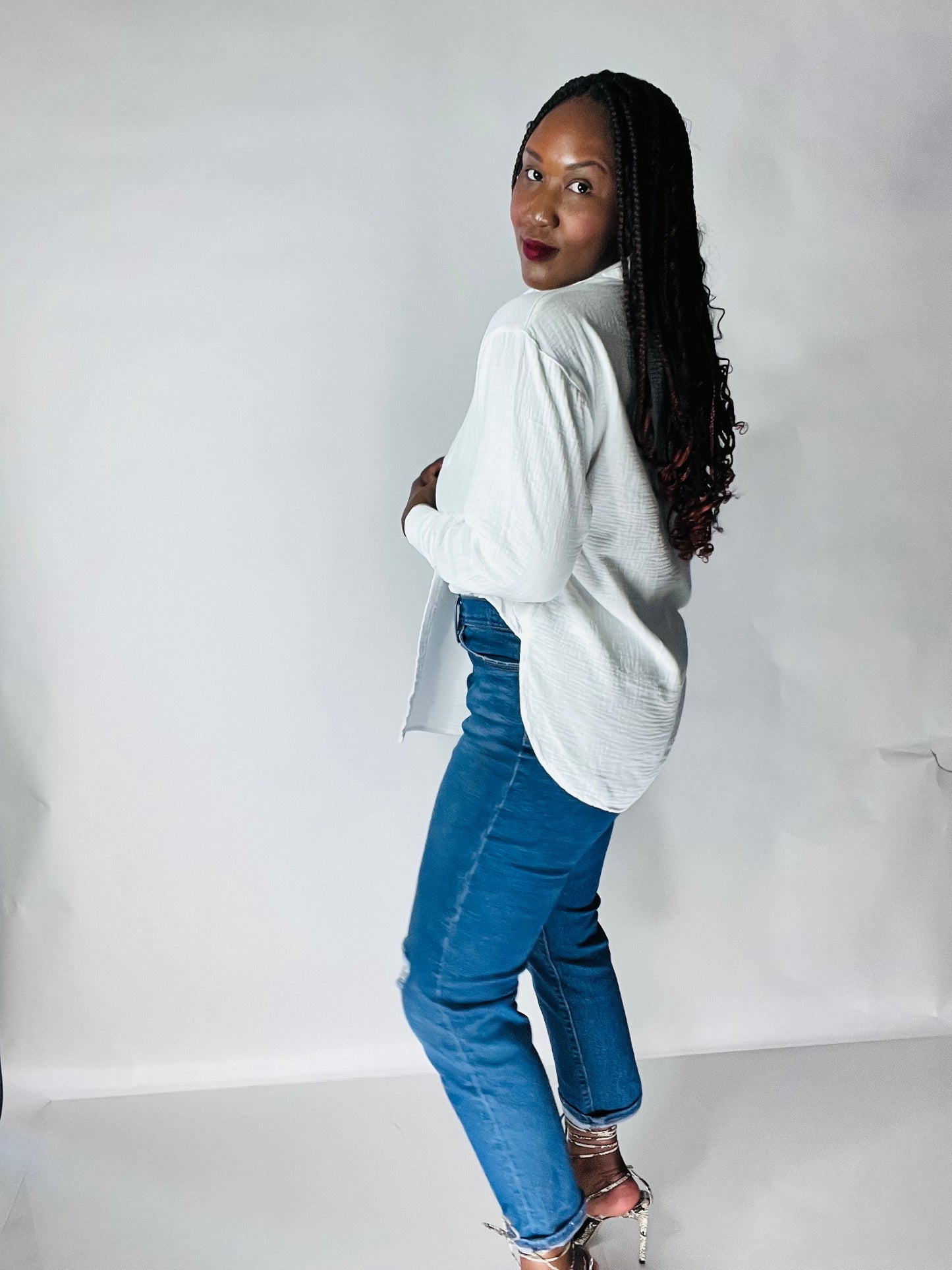 Caitlyn Oversized Button Up Top