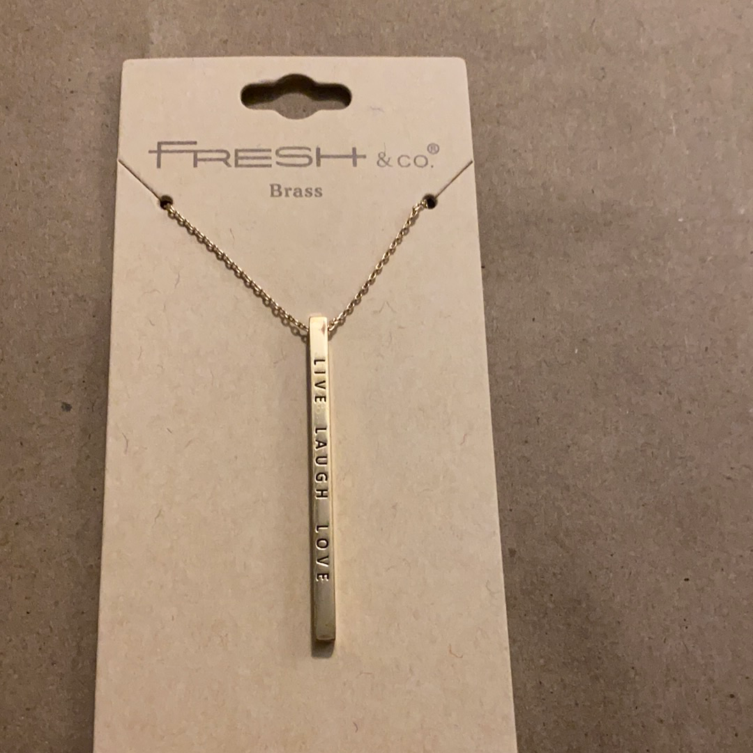 Live Laugh Love Long Bar Necklace