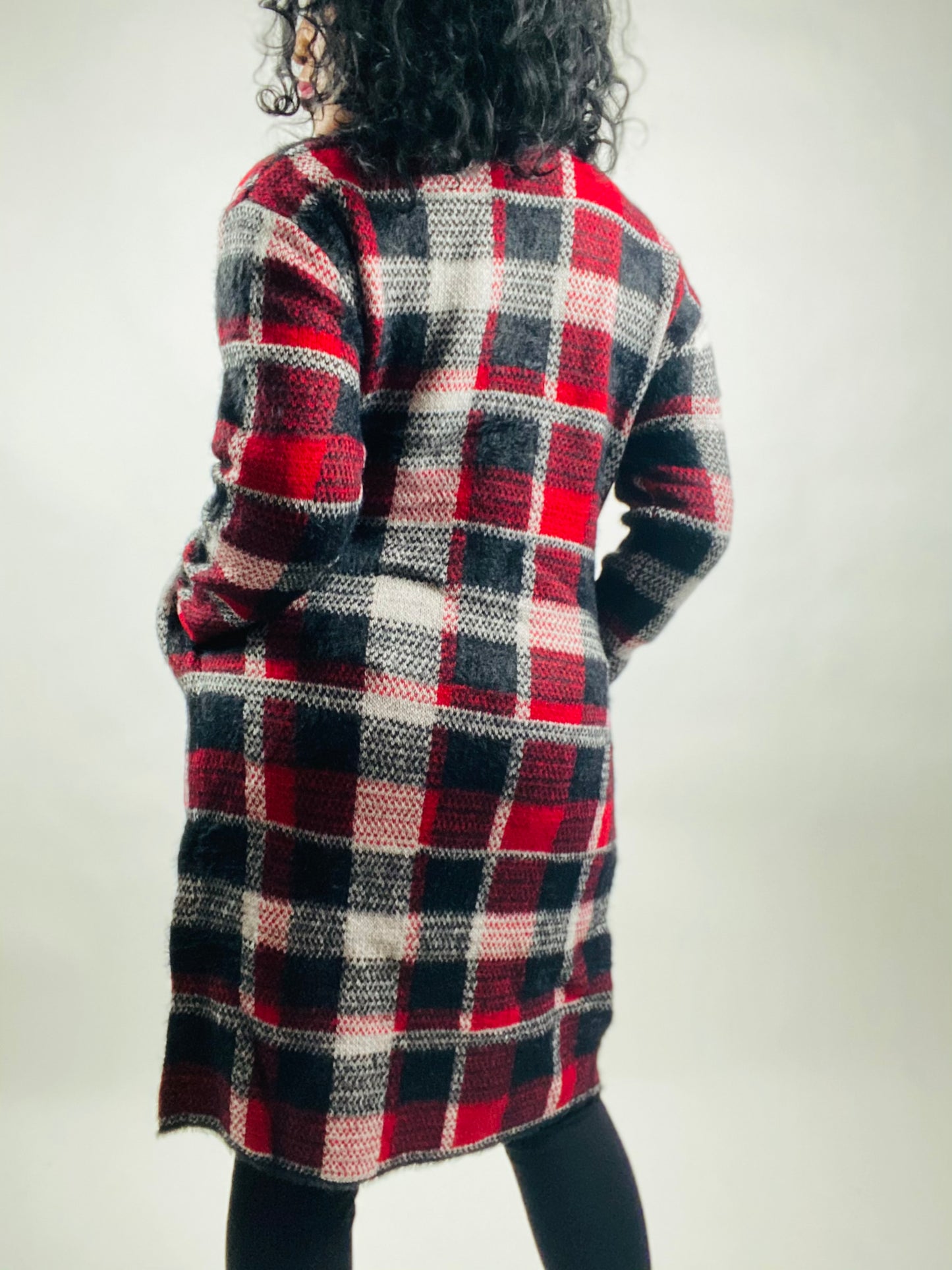 Belle Plaid Print Cardigan