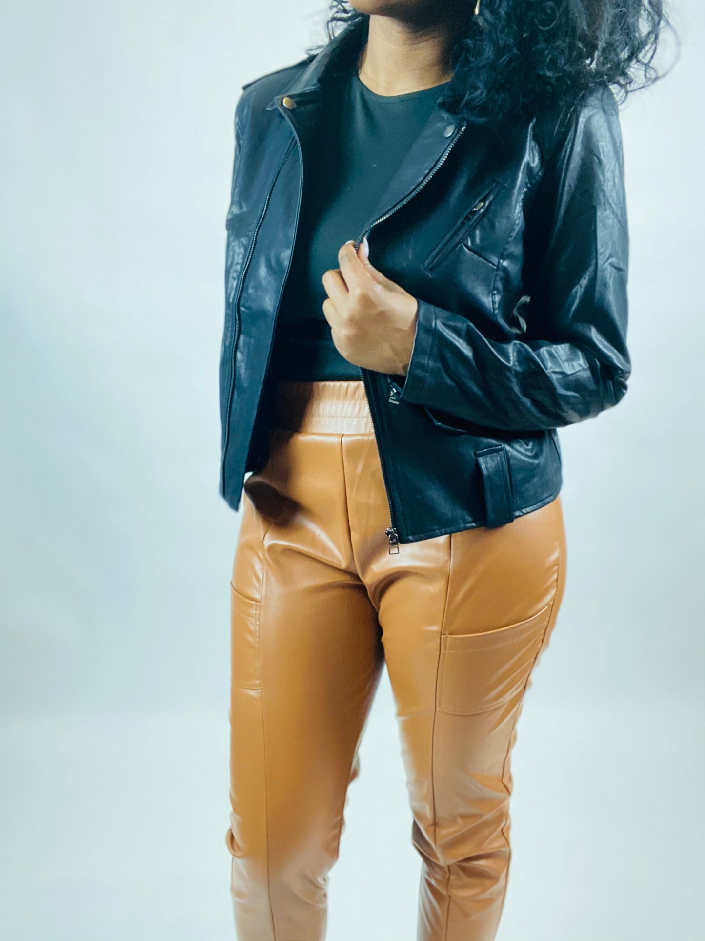 Angelina Faux Leather Moto Jacket