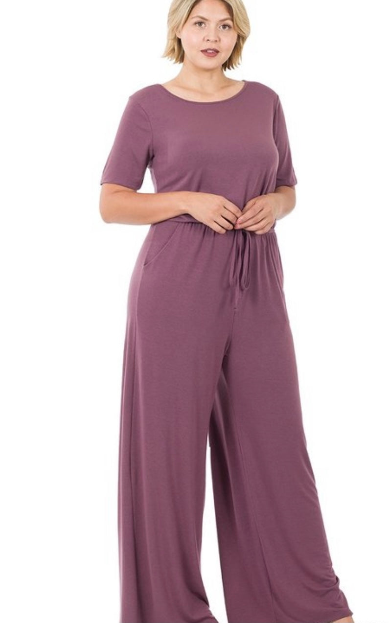 Casey Short Sleeve Jumpsuit - Plus