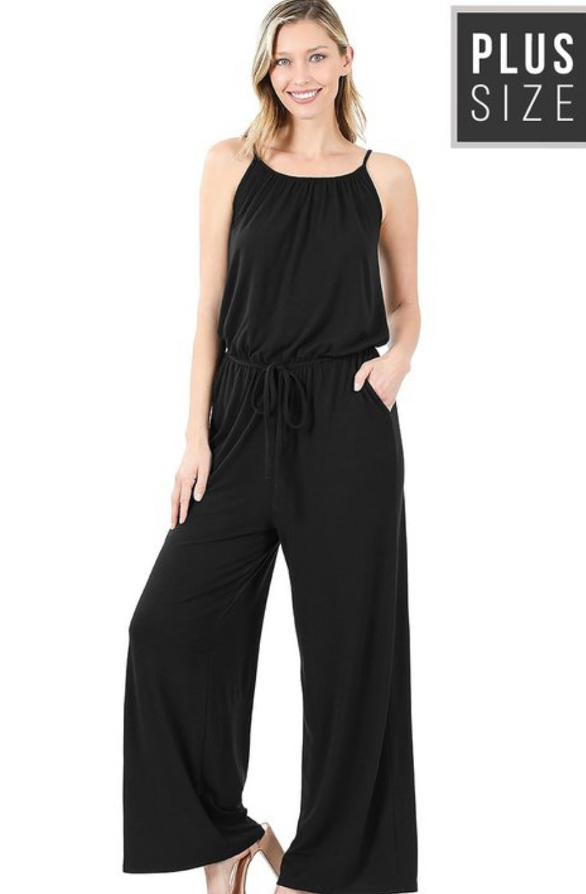Lorena Spaghetti Strap Jumpsuit - Plus