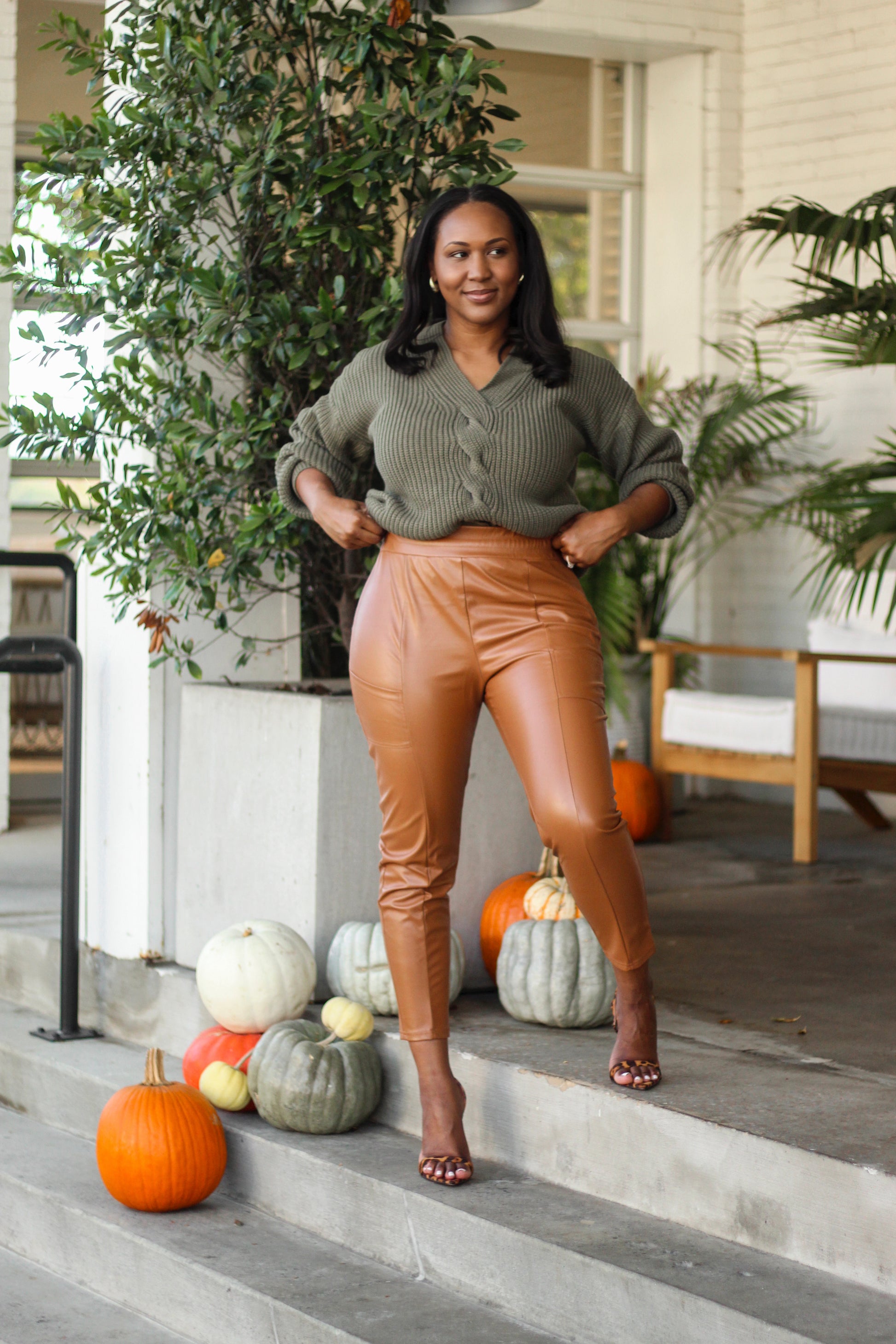 Plus Size Top To Go With Leather Pants Faux Leather Leggings