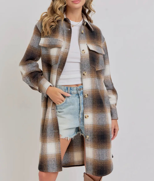 Issa Plaid Shacket Plus