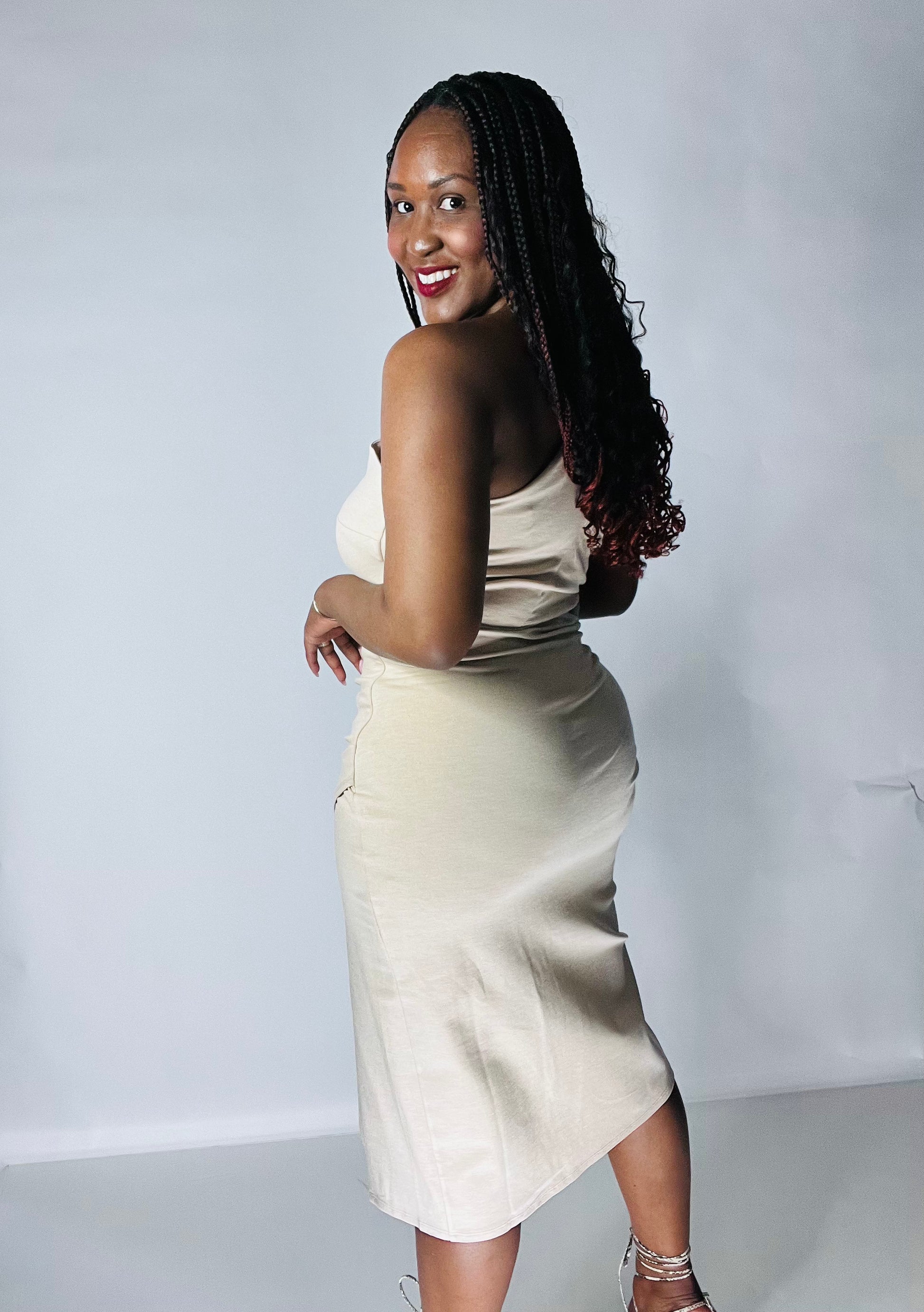 Aubrey Cutout Midi Dress One Stylish Lady Aubrey Cutout Midi Dress One Stylish Lady