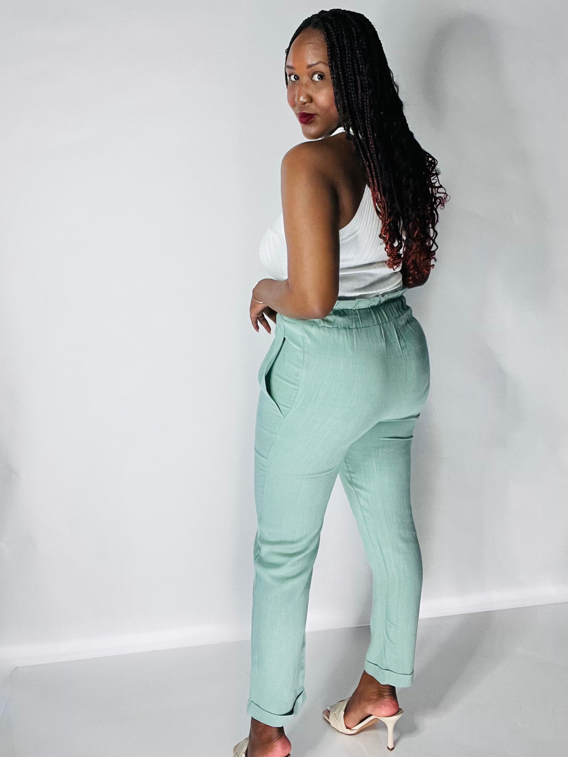Teal 2025 linen pants