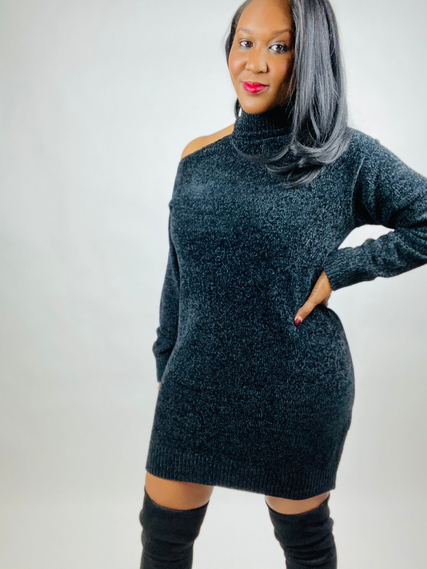 Luna Cold Shoulder Sweater Dress One Stylish Lady Luna Cold Shoulder Sweater Dress One Stylish Lady