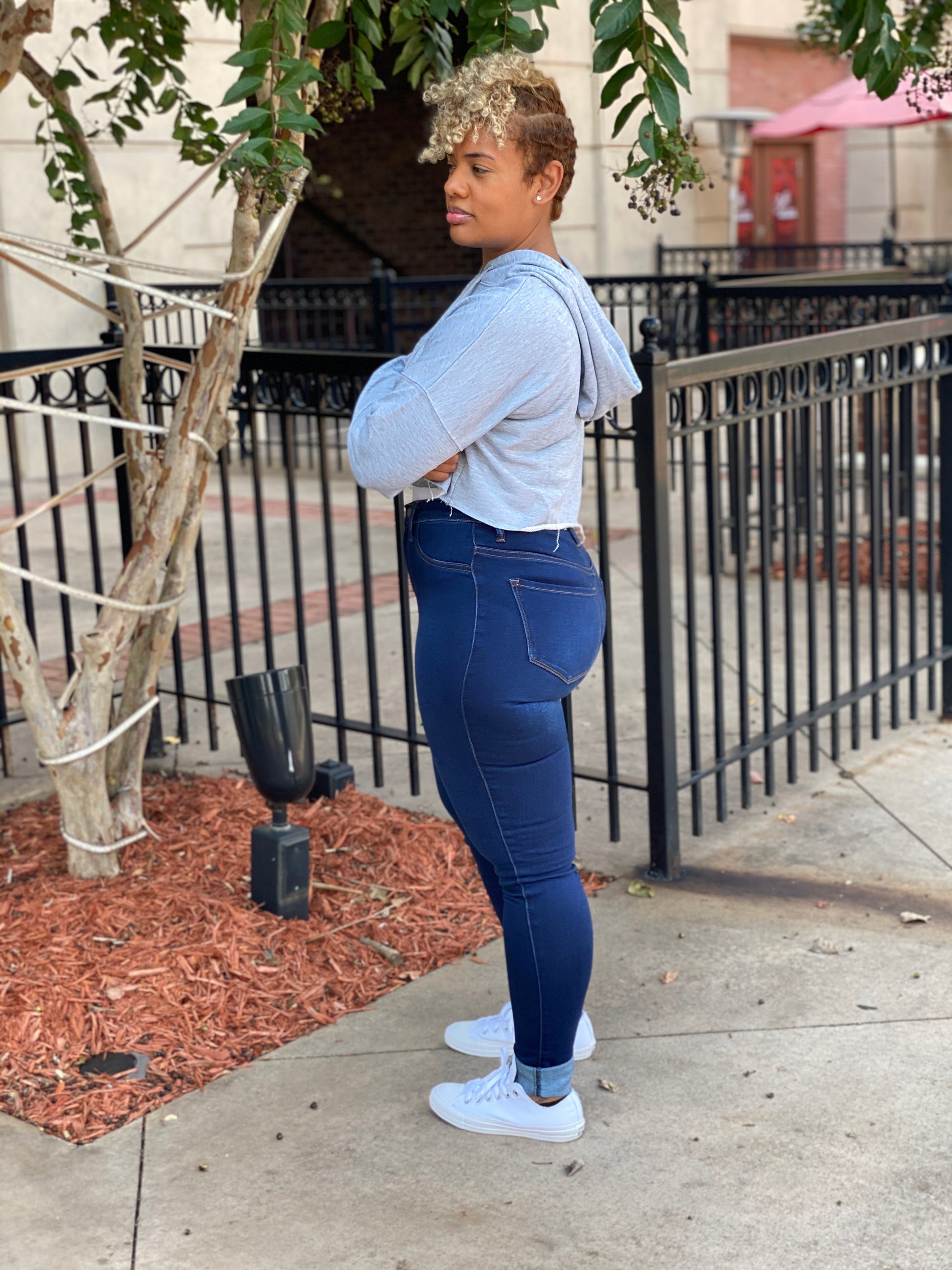 Gabbi Dark Wash Skinny Jeans Plus – One Stylish Lady