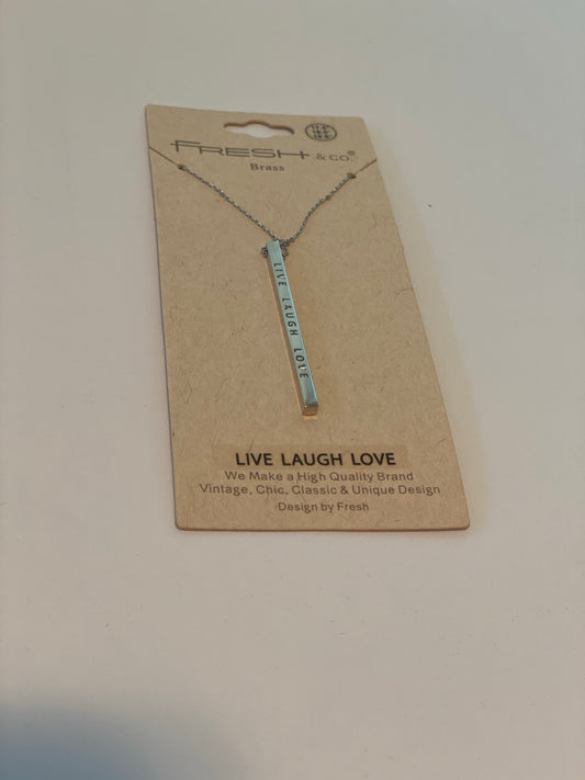 Live Laugh Love Long Bar Necklace