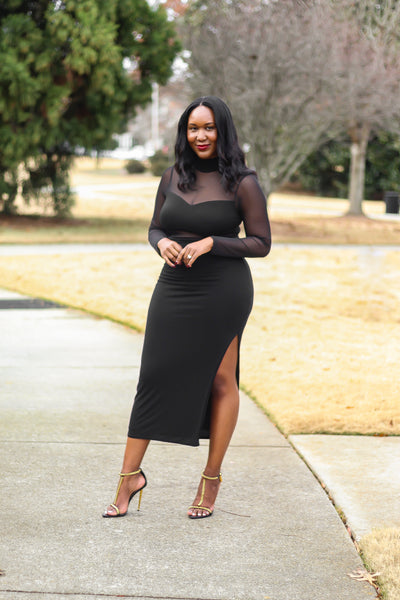 Lizz Mesh Cutout Dress – One Stylish Lady