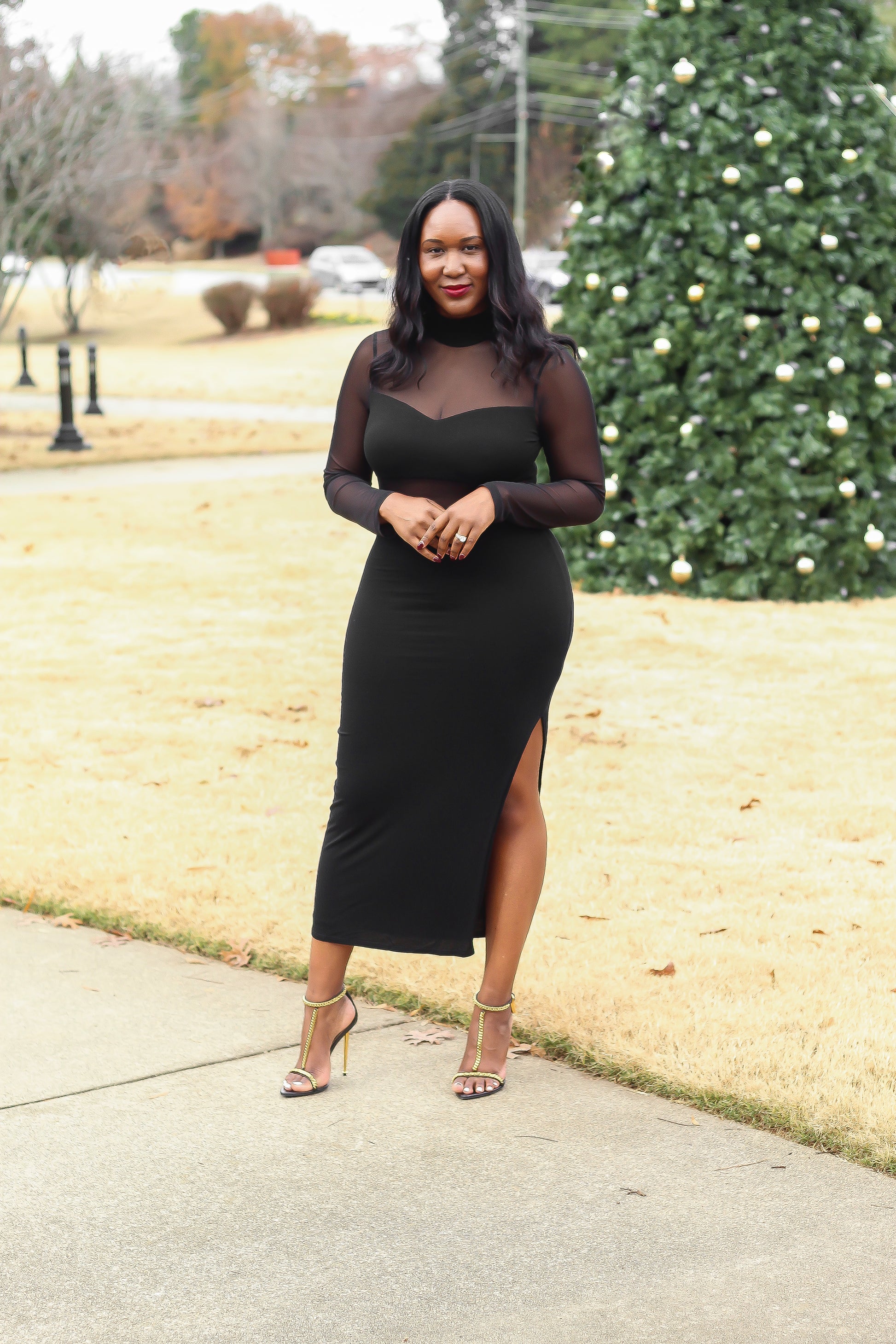 Lizz Mesh Cutout Dress One Stylish Lady Lizz Mesh Cutout Dress One Stylish Lady