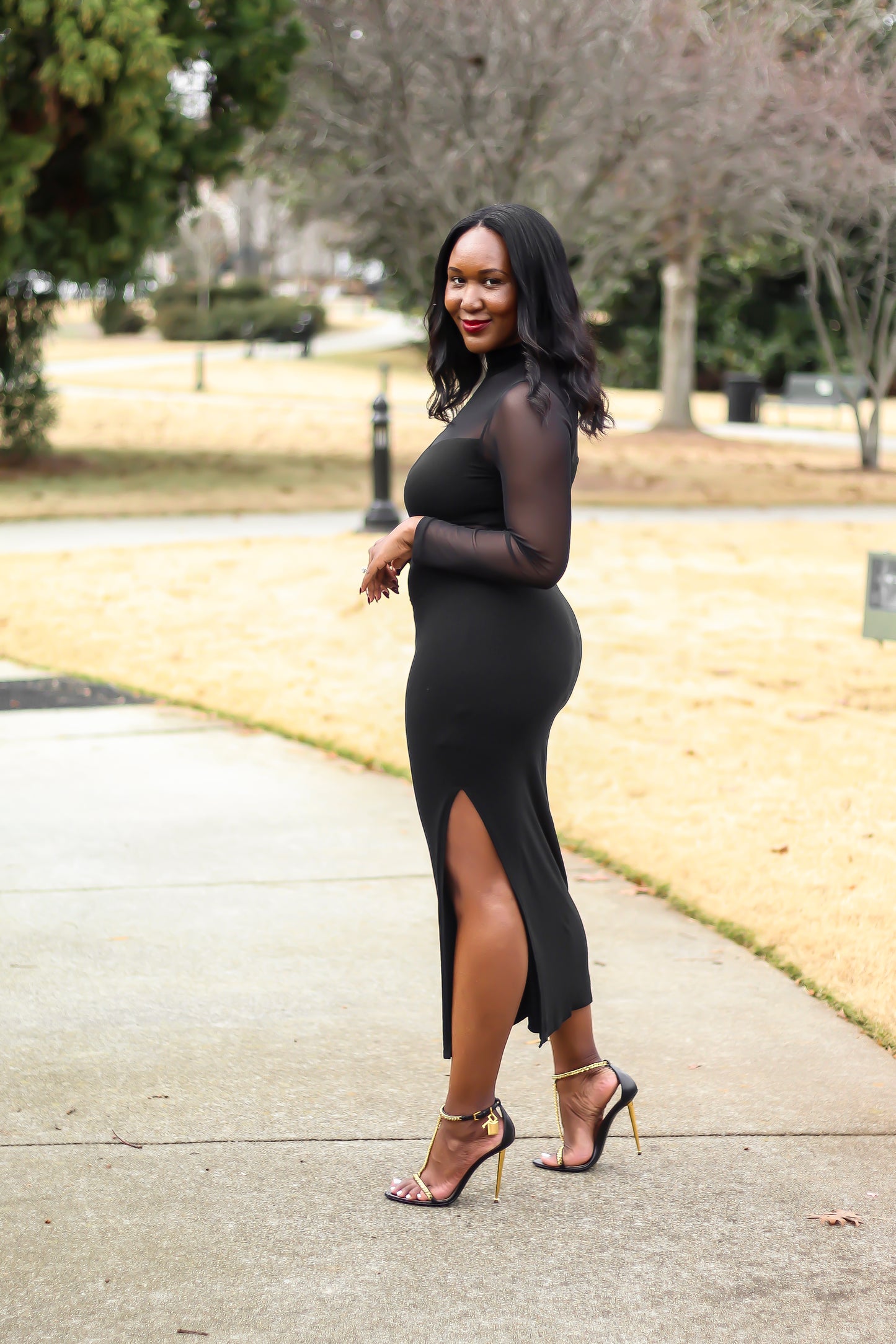 Lizz Mesh Cutout Dress One Stylish Lady Lizz Mesh Cutout Dress One Stylish Lady