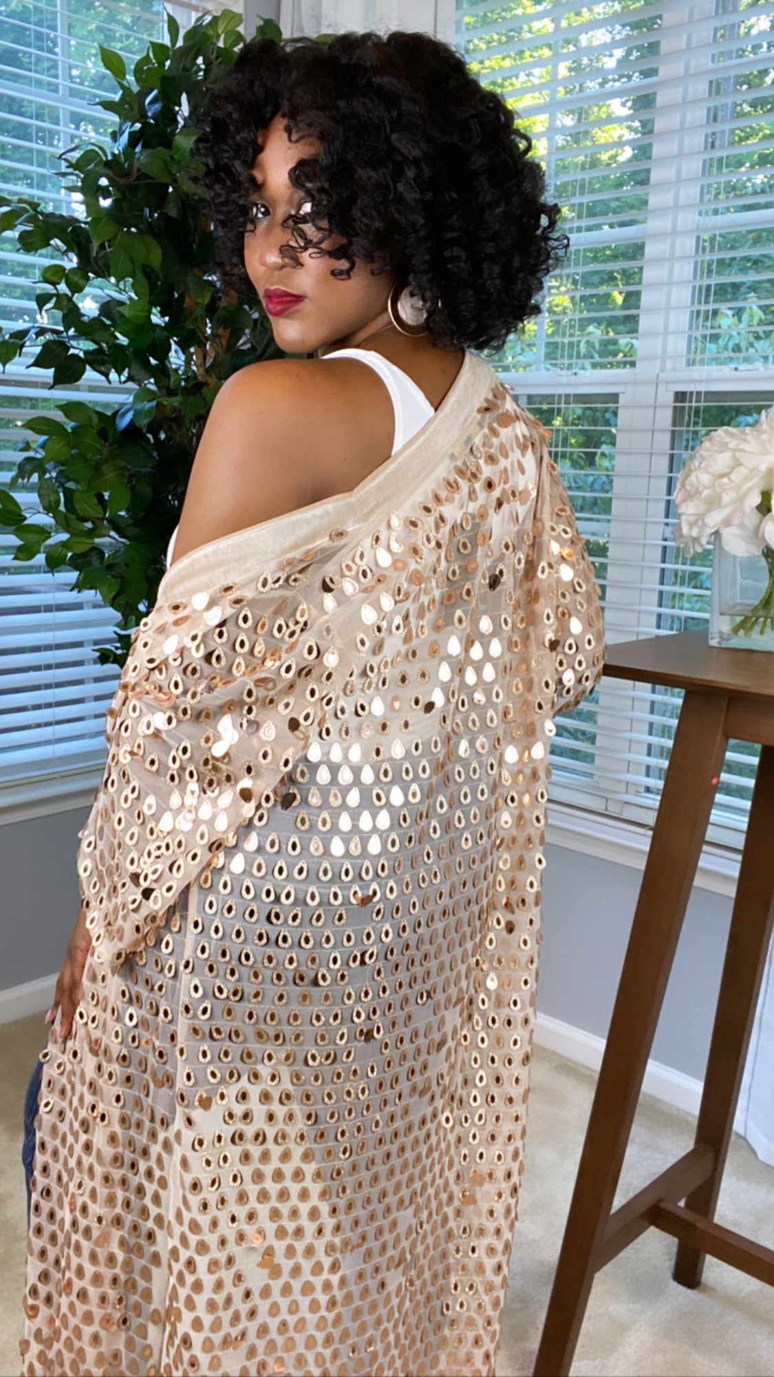 Nova Fringe Sequin Kimono