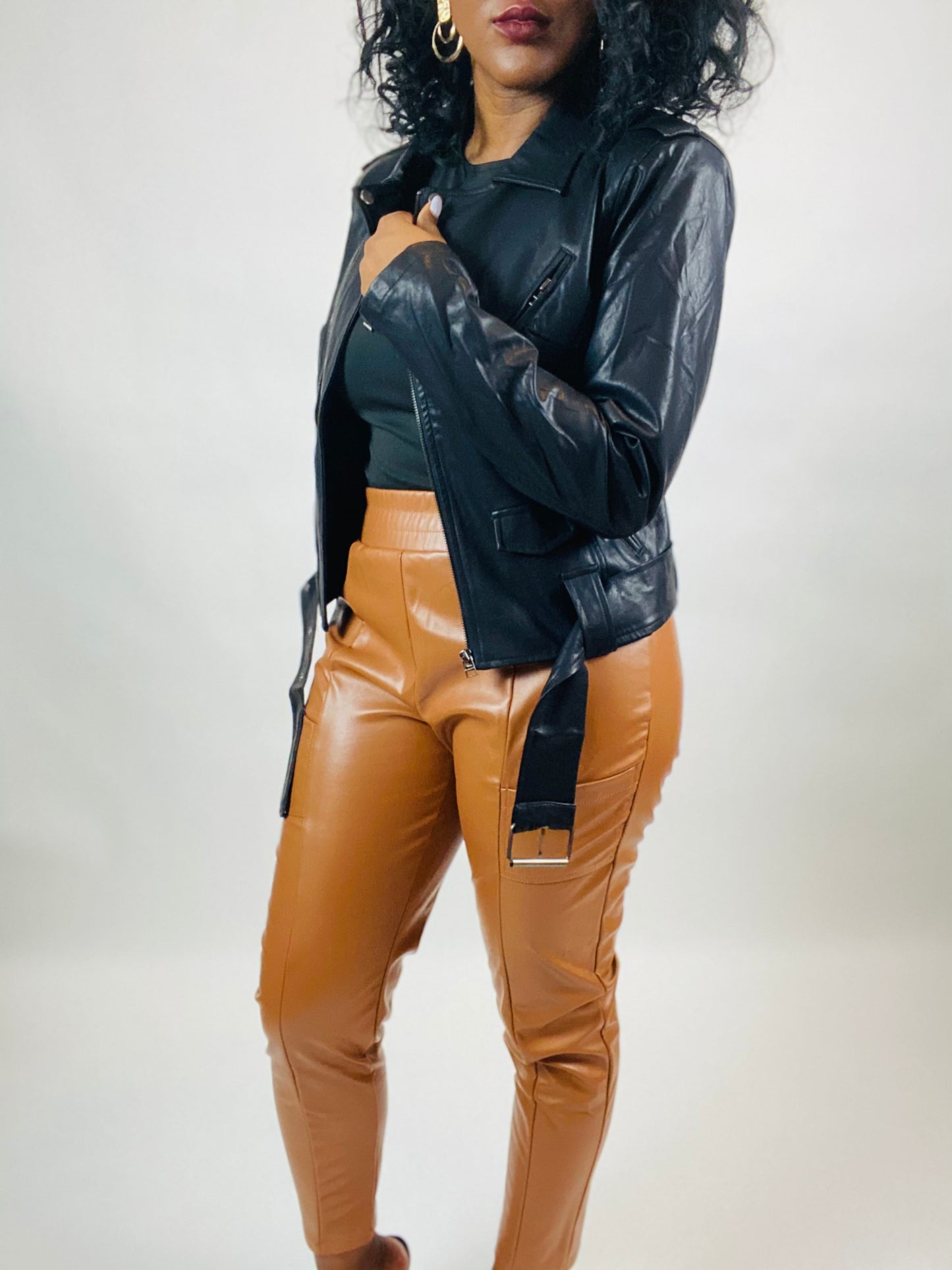 Angelina Faux Leather Moto Jacket