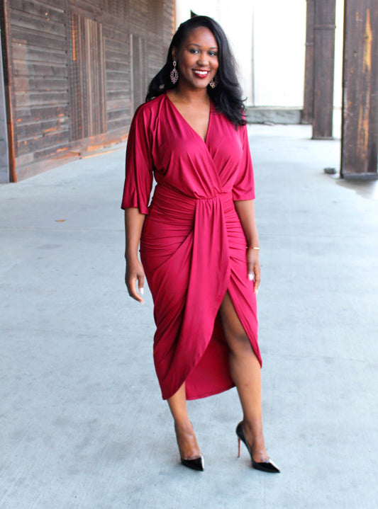 Zoe Ruched Midi Dress