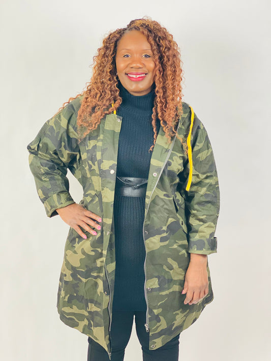 Riley Oversized Camo Jacket - Plus