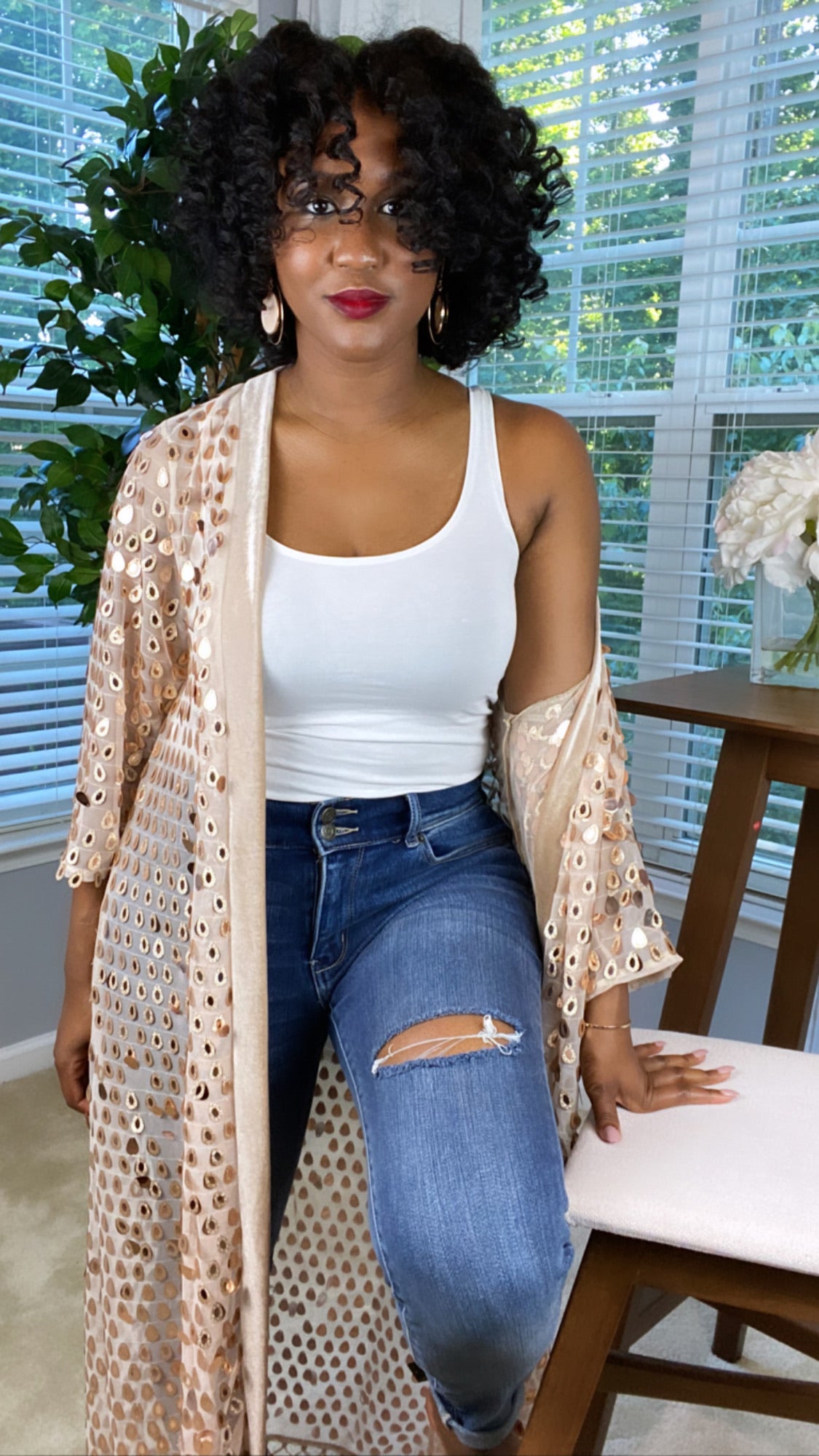 Nova Fringe Sequin Kimono